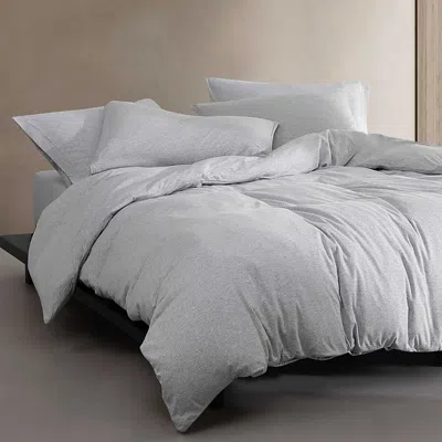 Calvin Klein Modern Melange Jersey 3 Piece Duvet Cover Set, Queen In Gray