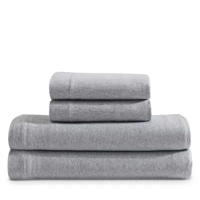Calvin Klein Modern Melange Jersey 4 Piece Sheet Set, King In Gray