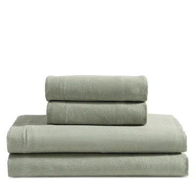 Calvin Klein Modern Melange Jersey 4 Piece Sheet Set, King In Green