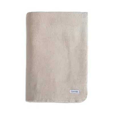 Calvin Klein Modern Reversible Solid Bed Blanket, Twin In Light Beige/ Blush