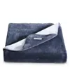 Calvin Klein Modern Solid Reversible Throw Blanket, 70" X 50" In Slate Blue/ Dawn Blue