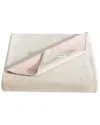 Calvin Klein Modern Reversible Solid Throw Blanket In Light Beige/ Blush