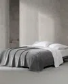 Calvin Klein Modern Solid Reversible Blanket, Twin In Gray