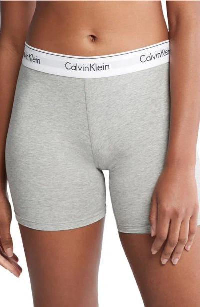 Calvin Klein Modern Stretch Cotton Blend Boxer Briefs In Grey Heather