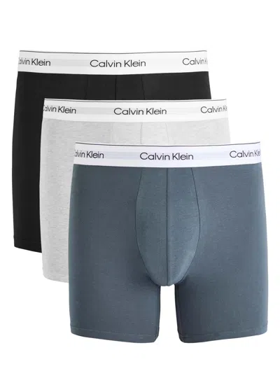 Calvin Klein Modern Stretch-cotton Boxer Briefs In Black