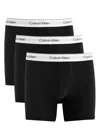 Calvin Klein Modern Stretch-cotton Boxer Briefs In Black And White
