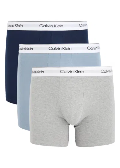 Calvin Klein Modern Stretch-cotton Boxer Briefs In Multi