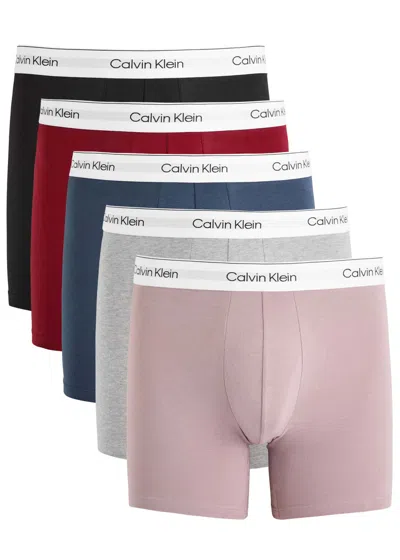 Calvin Klein Modern Stretch-cotton Boxer Briefs In Multicoloured