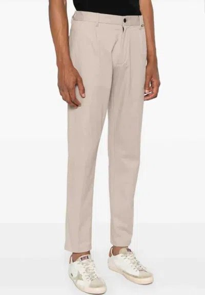 Calvin Klein Modern Twill Tapered Pleat Pants In Beige