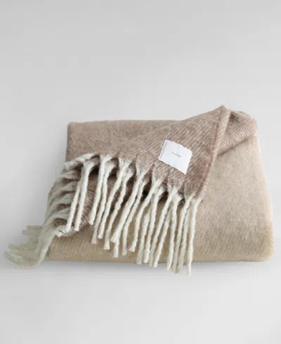 Calvin Klein Mohair Ombre Throw, 70" X 50" In Brown