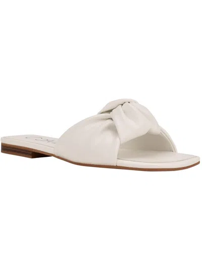 Calvin Klein Mokio 2 Womens Faux Leather Slide Sandals In White