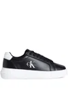 Calvin Klein Black Polyurethane Womens Sneaker In Black
