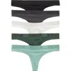 Calvin Klein Monochrome 5-pack Thongs In Blue