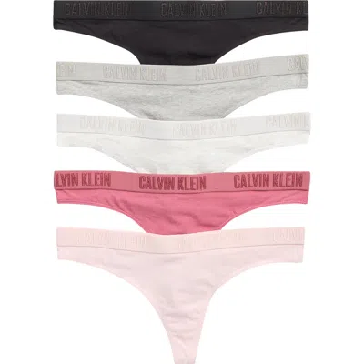 Calvin Klein Monochrome 5-pack Thongs In Multi
