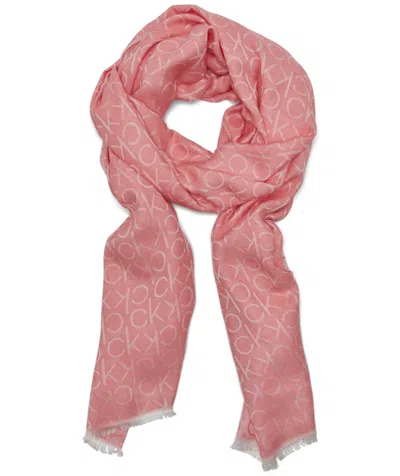 Pink Calvin Klein Pashmina Calvin Klein Monogram Ck Logo-print
