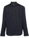 Calvin Klein Monogram-embroidered Cotton Shirt In Blue