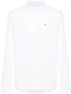 Calvin Klein Monogram-embroidered Cotton Shirt In White