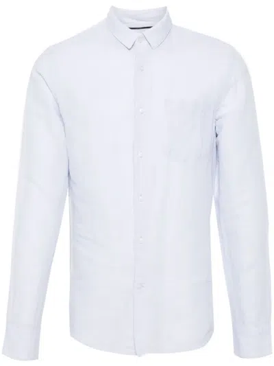 Calvin Klein Monogram-embroidered Shirt In Blue