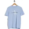 Calvin Klein Monogram Logo Crew Neck T-shirt In Blue