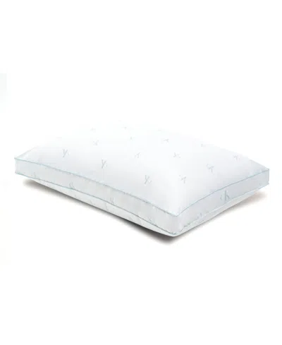 Calvin Klein Monogram Logo Density Collection Cotton X-firm Pillow, Standard/queen In White