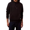 Calvin Klein Monogram Logo Patch Fleece Hoodie In Black Beauty In Black