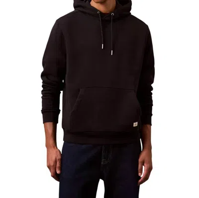 Calvin Klein Monogram Logo Patch Fleece Hoodie In Black Beauty
