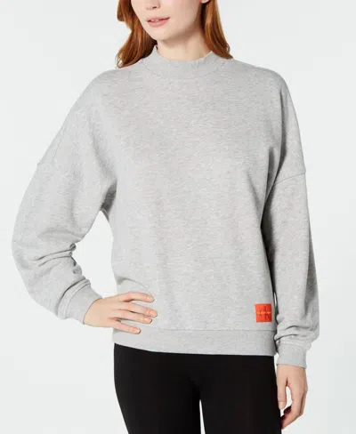 Calvin Klein Monogram Lounge Long Sleeve Sweatshirt In Gray In Grey