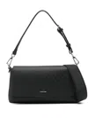Calvin Klein Monogram-pattern Shoulder Bag In Black