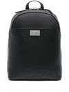 Calvin Klein Monogram-pattern Zipped Backpack In Black