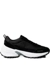 Calvin Klein Monogram-patterned Leather Sneakers In Black