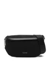 Calvin Klein Monogram-print Belt Bag In Black