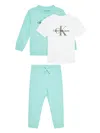 Calvin Klein Logo-print Tracksuit (set Of Three) In Blue