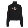 Calvin Klein Monogram Roll Neck Jumper In Black