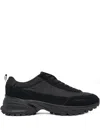 Calvin Klein Monogram Suede Lace-up Sneakers In Black