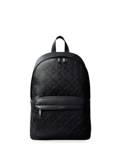 Calvin Klein Monogram-embossed Backpack In Black