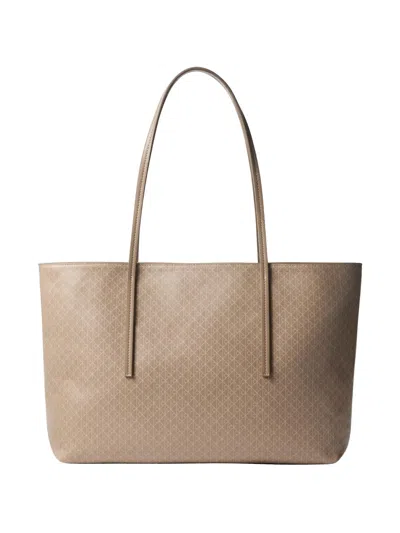 Calvin Klein Monogram-pattern Tote Bag In Brown