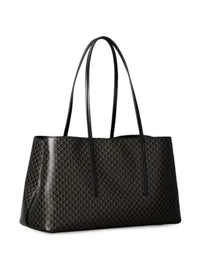 Calvin Klein Monogram-print Shoulder Bag In Black