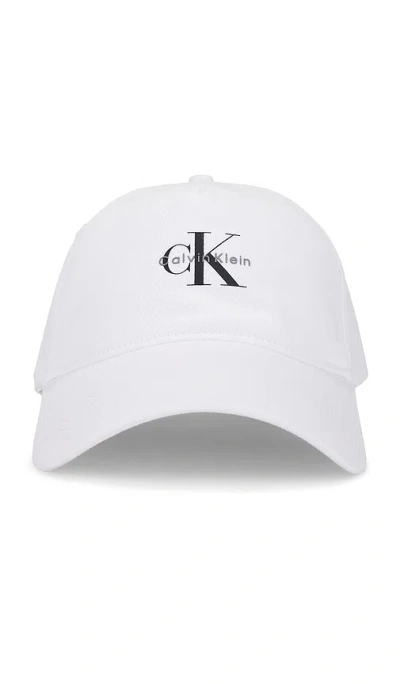Calvin Klein Monologo Printed Baseball Cap In Yellow
