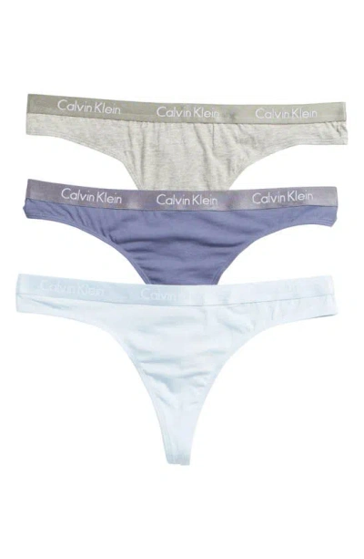 Calvin Klein Motive Cotton Thong Panties In Multi