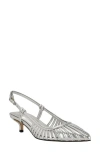 Calvin Klein Movella Slingback Kitten Heel Pump In Silver