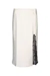 Calvin Klein Lace Detail Skirt Side Slit In White