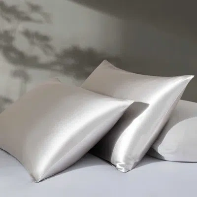 Calvin Klein Mulberry Silk Solid 2 Piece Standard Pillowcase Set In White