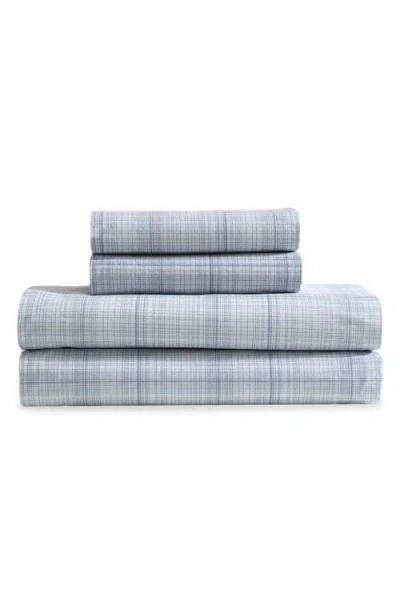 CALVIN KLEIN CALVIN KLEIN MULTI GRID 200 THREAD COUNT COTTON PERCALE SHEET SET