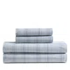 Calvin Klein Multi Grid 200 Thread Count Cotton Percale Sheet Set In Blue