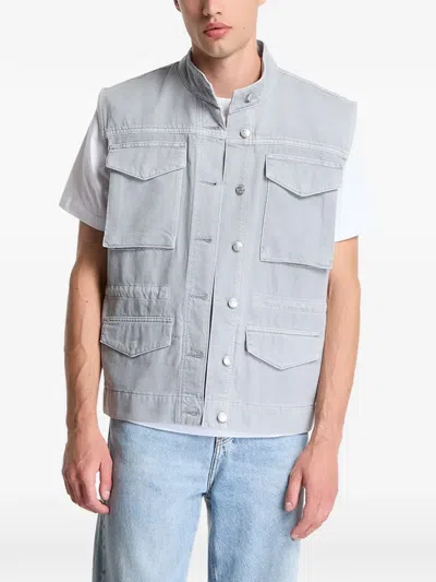 Calvin Klein Multi-pocket Sleeveless Waistcoat In Green