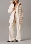 Calvin Klein Mw Padded Scuba Belted Coat Jacket In Beige