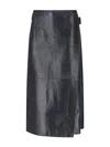 Calvin Klein Nappa Midi Skirt In Black
