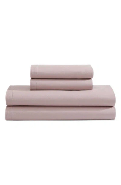 Calvin Klein Naturals 240 Thread Count Cotton Blend Sheet Set In Mauve