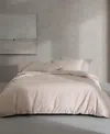 Calvin Klein Washed Percale Cotton Duvet Cover Set In Beige