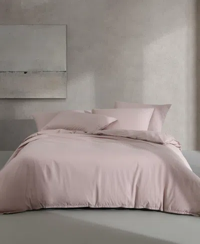 Calvin Klein Naturals Solid Cotton Tencel 3 Piece Duvet Cover Set, King In Mauve